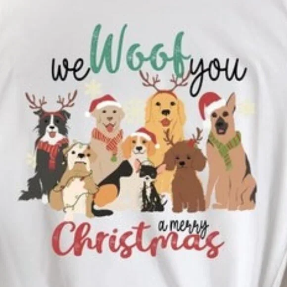 We Woof You A Merry Christmas Shirt, Christmas Dog Shirt - Picture 2 of 5